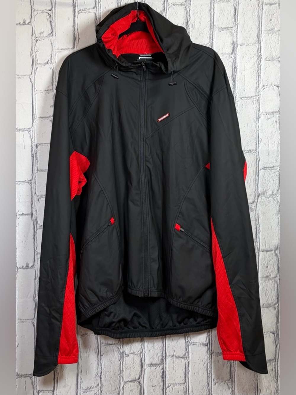 Rockbros :4XL Men's Black Red Performance Hooded Jacket Lightweight Zip Pockets